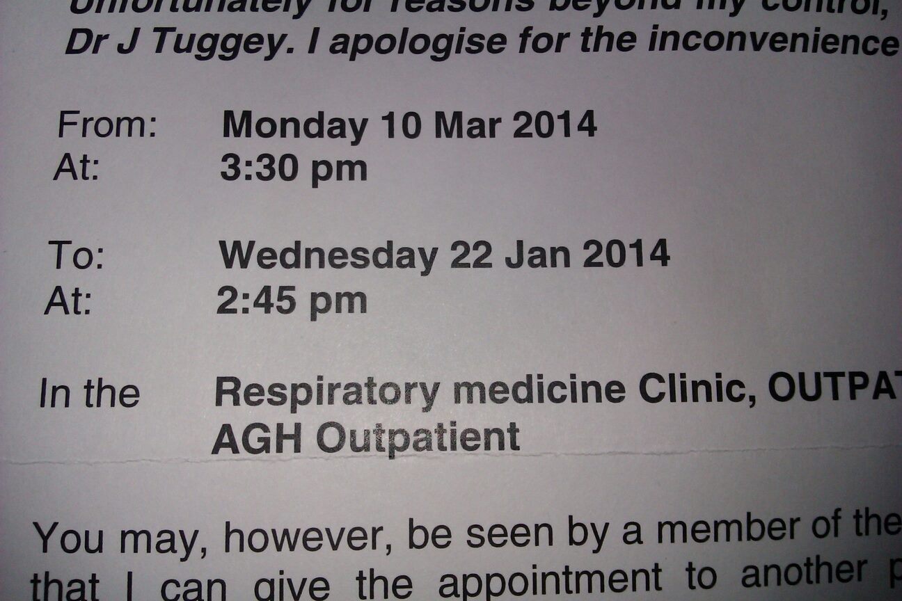 Appointment moved.